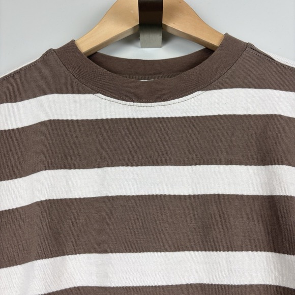 AYR The Early Mornings Striped Top Womens M Brown Ivory - Picture 4 of 12
